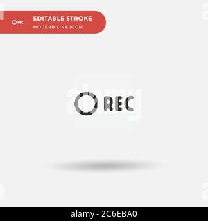 Symbol für einfachen Vektor-REC. Illustration Symbol Design Vorlage für Web mobile UI Element. Perfekte Farbe modernes Piktogramm auf bearbeitbaren Strich. Aufz.-Symbole für Stock Vektor