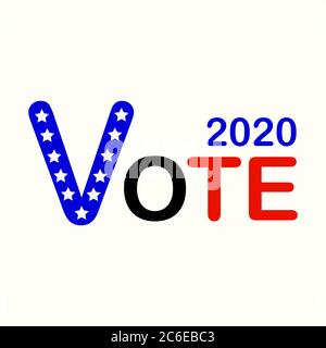 2020 Schaltfläche zur Präsidentschaftswahl in den Vereinigten Staaten von Amerika. Vektorgrafik. Stock Vektor