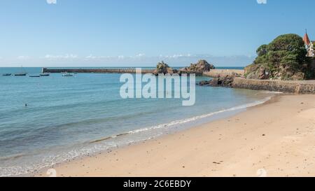 La Rocque Hafen, (Strand) Grouville, Jersey, Kanalinseln Stockfoto