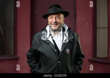 George Galloway startet seine Wahlkampfzentrale in der Nachwahl in Gorton Manchester. Der ehemalige Abgeordnete von Labour and Respect ist als unabhängiger Abgeordneter im By Stockfoto