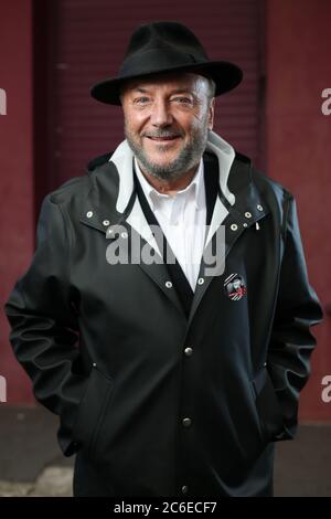 George Galloway startet seine Wahlkampfzentrale in der Nachwahl in Gorton Manchester. Der ehemalige Abgeordnete von Labour and Respect ist als unabhängiger Abgeordneter im By Stockfoto