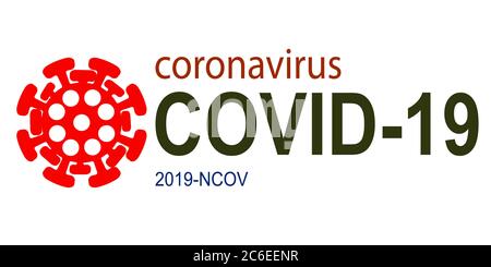 Coronavirus 2019-nCoV Idee Beschriftung Typografie Vorlage Design Logo. Gefährliche Covid 19 Pneumonie Influenza-Virus. Vektorgrafik Stock Vektor
