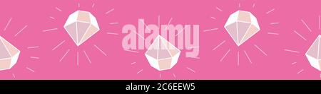 Glänzender Karo-Vektor-Bordüre-Druck auf Pink Stock Vektor