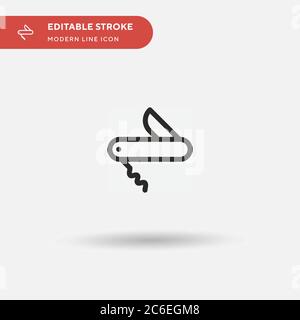 Schweizer Taschenmesser einfaches Vektor-Symbol. Illustration Symbol Design Vorlage für Web mobile UI Element. Perfekte Farbe modernes Piktogramm auf bearbeitbaren Strich. Stock Vektor