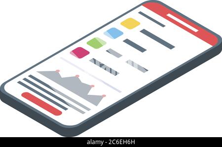 IT-Administrator Smartphone-Symbol, isometrischen Stil Stock Vektor