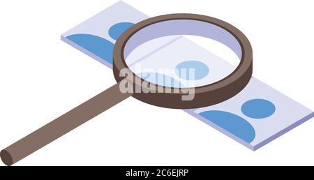 Headhunter Lupe cv Symbol, isometrischen Stil Stock Vektor