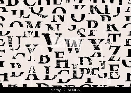 Nahtlose Hintergrund, Buchstaben, Alphabet, Vektor-Illustration Stock Vektor