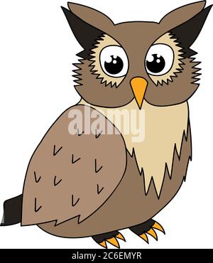 Isoliert, niedliche Eule Charakter, Karikatur Stock Vektor