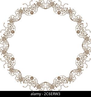 vektor, kreisförmiges Ornament, Ring, Mandala auf weißem Hintergrund Stock Vektor