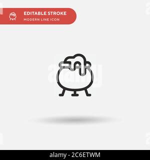 Einfaches Vektorsymbol für Kessel. Illustration Symbol Design Vorlage für Web mobile UI Element. Perfekte Farbe modernes Piktogramm auf bearbeitbaren Strich. Cauldro Stock Vektor