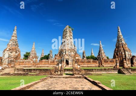Wat Watthanaram ist ein buddhistischer Tempel in der Stadt Ayutthaya Historical Park, Thailand. Stockfoto