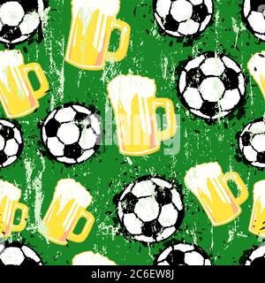 Nahtlose Fußball-Vektor-Hintergrund, Muster, Textur, Modell, Vorlage Vektor Illustration Stock Vektor