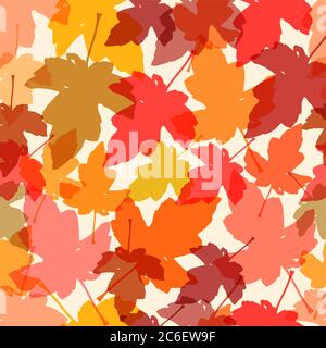 Nahtlose Herbst Blätter Hintergrund, Vektor Stock Vektor