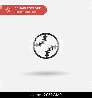 Baseball einfaches Vektor-Symbol. Illustration Symbol Design Vorlage für Web mobile UI Element. Perfekte Farbe modernes Piktogramm auf bearbeitbaren Strich. Baseball-Symbole für Ihr Business-Projekt Stock Vektor