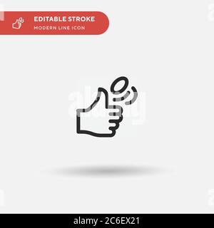 Münze Toss einfaches Vektor-Symbol. Illustration Symbol Design Vorlage für Web mobile UI Element. Perfekte Farbe modernes Piktogramm auf bearbeitbaren Strich. Münzwurf-Symbole für Ihr Geschäftsprojekt Stock Vektor
