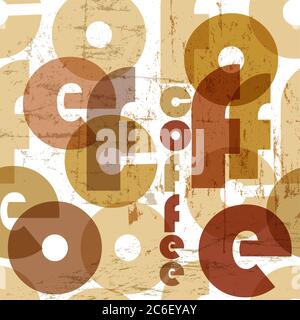 Retro Kaffee nahtlose Muster, Tag Wolke, Vektor-Illustration Stock Vektor