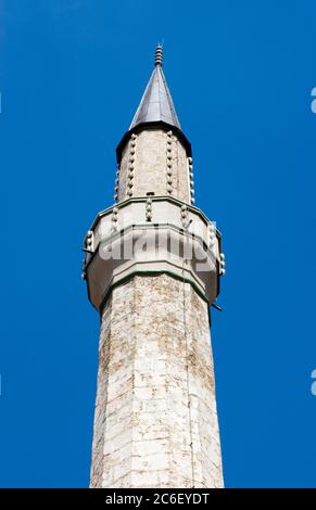 Detail auf dem Minarett der Moschee in Sarajevo Stockfoto