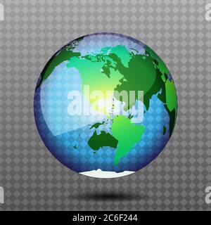 Planet Erde auf transparentem Hintergrund Vektor-Illustration Stock Vektor