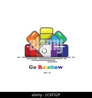 Flache Farbkarte in Regenbogenfarben. EPS10-Vektorformat. Stock Vektor