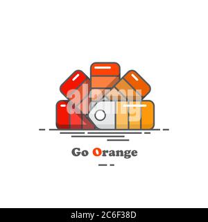 Flache Farbkarte in Orange. EPS10-Vektorformat. Stock Vektor