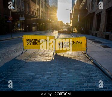 Teilte sich die Little West 12th Street im Meatpacking District in New York am Dienstag, 6. Juli 2020. (© Richard B. Levine) Stockfoto