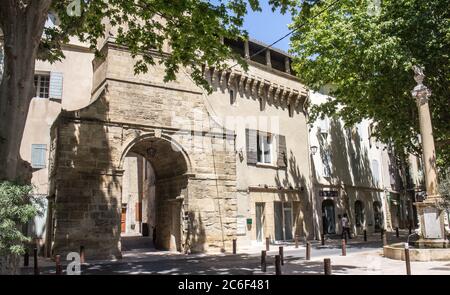 Pelissanne (Bouches-du-Rhône, Frankreich) :Fontaine du Pélican Stockfoto