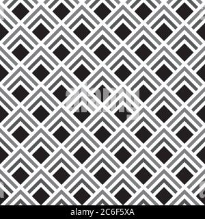 Nahtlose geometrische Hintergrund aus schwarzen, grauen und weißen Mosaikquadraten. EPS10-Vektorformat. Stock Vektor