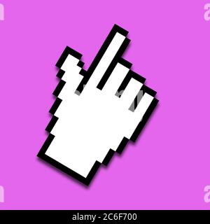 Mauszeiger, Hand mit Zeigefinger als Illustration Stockfoto