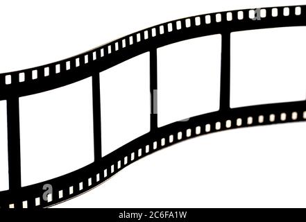 35-mm-Filmstreifen in Schwarzweiß, Platz zum Einfügen von Text oder Bildern. Stockfoto