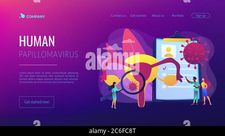 Humanes Papillomavirus HPV Konzept Landing Pageation Stock Vektor