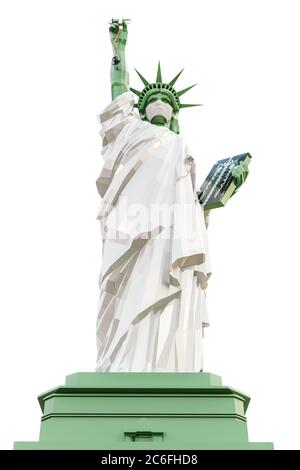 freiheitsstatue mit einer OP-Maske 3d-Illustration Stockfoto
