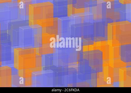 Transparente Golden Blue Fliesen Nahtloses Muster, 3D Illustration Stock Vektor