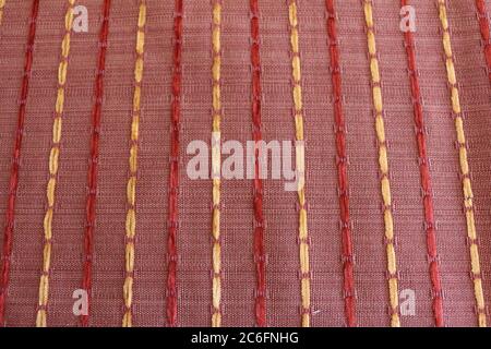 Muster von Stoff, Einrichtungsstoffen, Schussstoff und Kettstoff Stockfoto