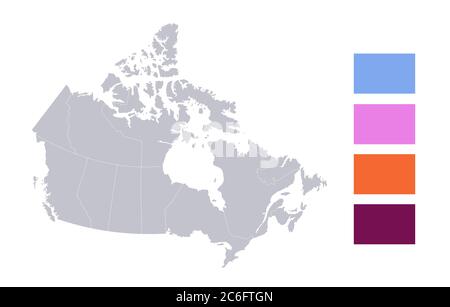 Infografiken der Kanada-Karte, einzelne Staaten leer Stockfoto