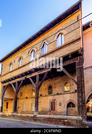 Holzrahmen Portikus des Palazzo Grassi Stockfoto