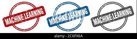 Machine Learning Stempel. Machine Learning Zeichen. Machine Learning Label Set Stock Vektor