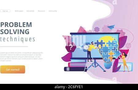 Problem lösenconcept Landing Page. Stock Vektor