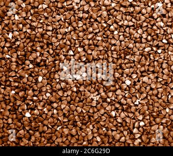 Textur Hintergrund Korn Buchweizen Groats. Zero Waste Storage-Konzept .Macro Foto Lebensmittel Buchweizen Grotten. Stockfoto