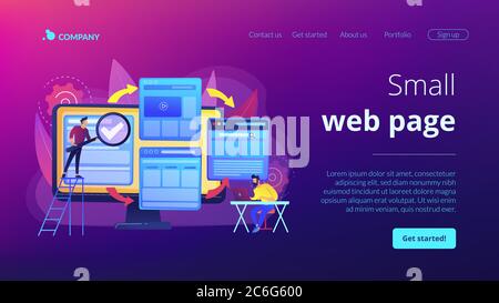Microsite Development Concept Landing Page Stock Vektor