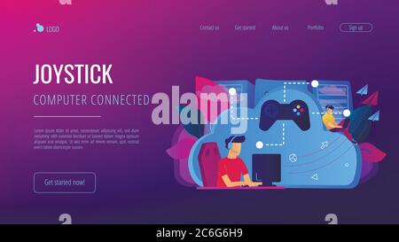 Cloud-gamingconcept Landing Page. Stock Vektor