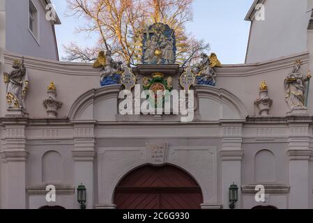 Portal, Domkapitel, 1753-1755, Bautzen, Oberlausitz, Sachsen, Deutschland Stockfoto