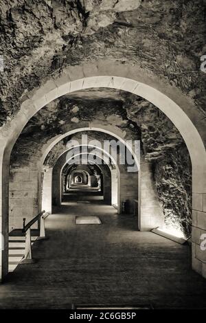 Die unterirdische tunnelartige Struktur des Serapeums in Saqqara Stockfoto