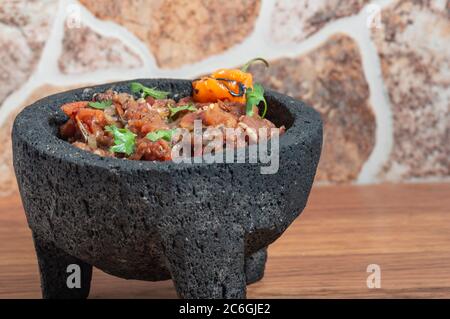 Chiltomate, mexikanische Chili und Tomatensauce von der Halbinsel Yucatan Stockfoto