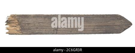 Holzpfeil isoliert auf weißem Hintergrund Stockfoto