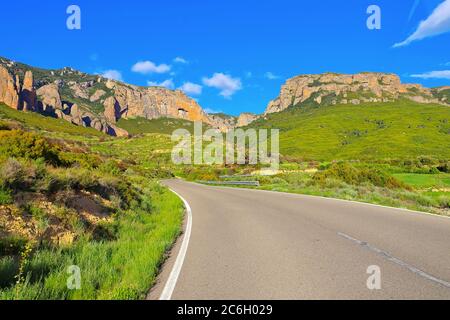 Pena don Justo in Sierra de Guara in Aragon, Spanien Stockfoto