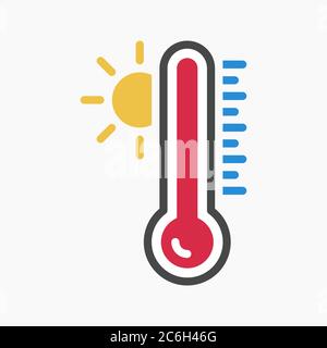 Symbol für heiße Temperatur. Thermometer-Symbol für alle Zwecke isoliert Stock Vektor
