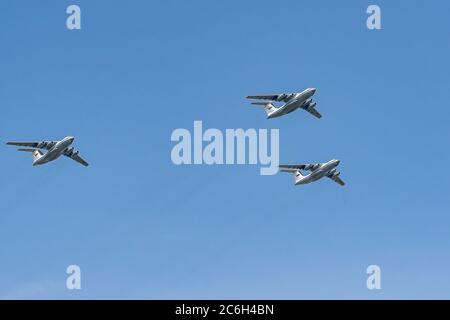 Moskau, Russland - 04. Mai 2018: Militärtransportflugzeug Il-76 MD Stockfoto