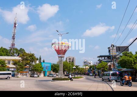 Duong Tran Hung Dao, Hauptstraße, zentrale Duong Dong, Phu Quoc, Vietnam, Asien Stockfoto