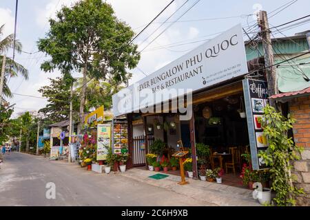 Straße um Long Beach, Duong Dong, Phu Quoc Insel, Vietnam, Asien Stockfoto