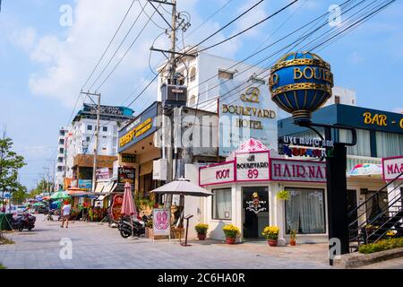 Duong Tran Hung Dao, Hauptstraße, Duong Dong, Phu Quoc Insel, Vietnam, Asien Stockfoto